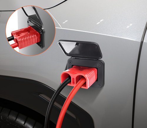 GZSH Anderson Plug 2PCS 50A Quick Connect Wire Connectors with Mount and Cap 12-6 AWG Battery Quick Disconnect 12V-36V Battery Quick Connect Waterproof SB50 for Car RV Trunk Boat Winch