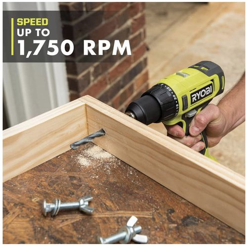 RYOBI ONE+ 18V Cordless 1/2 in. Drill/Driver (Tool Only) PCL206B Black Green
