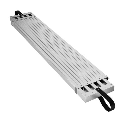 8-13ft Telescoping Plank, Aluminum Work Plank, 440 Lbs Load Capacity Extension Scaffolding Plank with Skid-Proof Platform Scaffold Ladder Accessory, 12.5 Inch Width, Silver