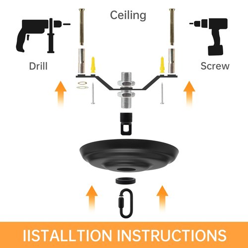 RTNLIT 5" Light Fixture Canopy Kit with 3.2 feet Chandelier Chain, Swag Light Kit Pendant Light Fixture Mounting Bracket for Hanging Light (Gold)