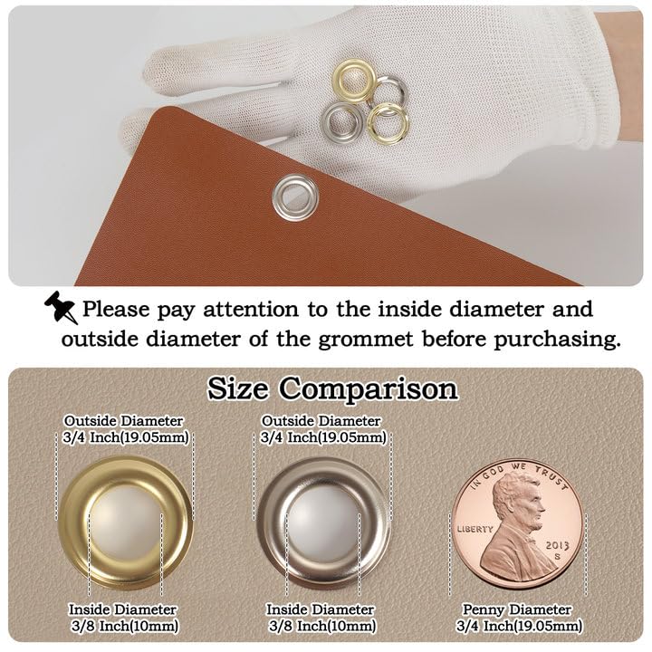 Heavy Duty Grommet Tool Kit with 200 Sets 3/8 Inch - ZAPSIFOU Grommets Puncher for Fabric, Tarp, Canvas, Leather