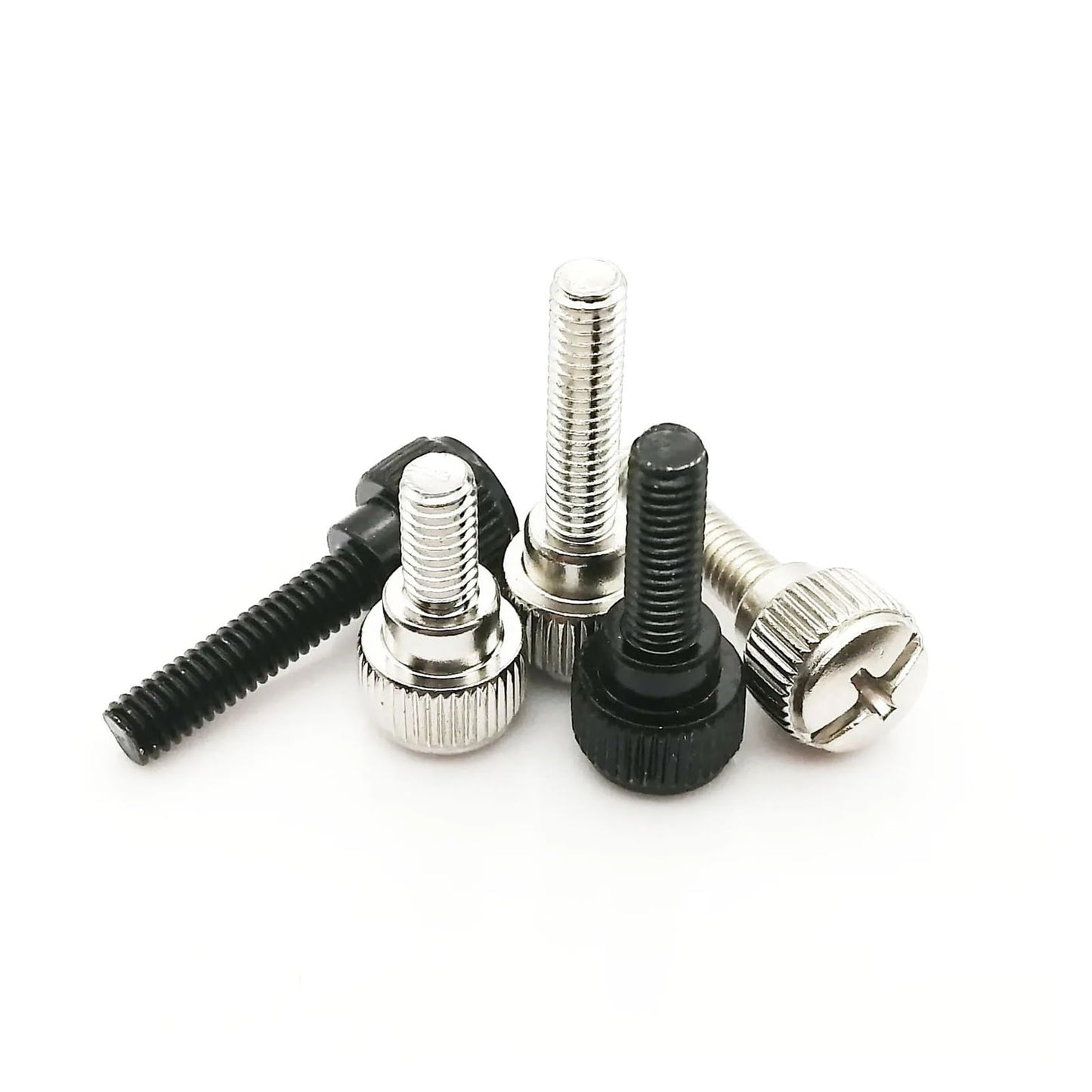 20pcs M3 M4 Black Silver Carbon Steel Slotted Phillips Head PC Computer Case Cover Hand Tighten Thumbscrew Thumb Bolt Screw TREXCFGH(Black,M4x6mm)