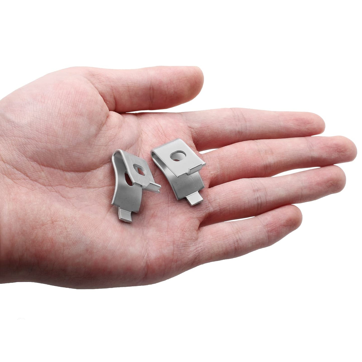 Kyuionty 24 Pack Pilaster Shelf Support Clip, Adjustable Stainless Steel Shelving Brackets Clips for Kitchen Cabinet Bookcase