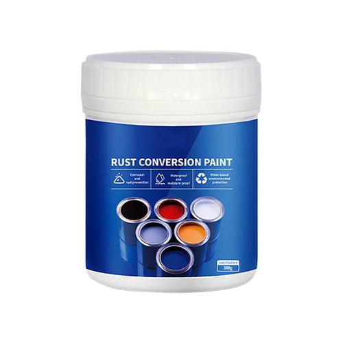 Rust Converter Paint,Rust Remover for Metal and Primer,Water-Based Anti-Rust Metallic Paint with Brush (Blue-300g)