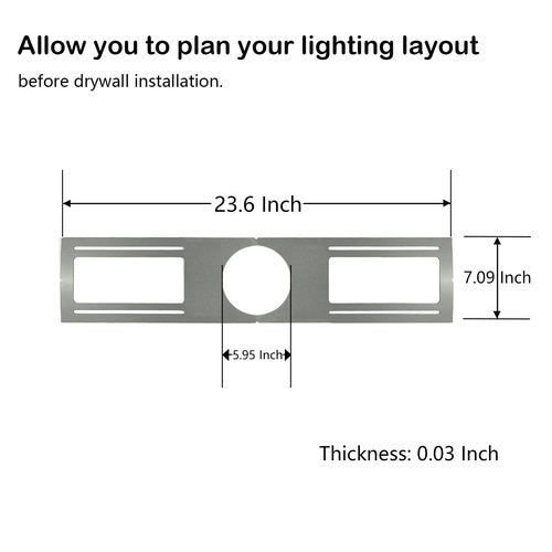 ZYC Rough in Plate Silver - 6 inch 12pcs New Construction Recessed Light Rough in Plate, with Notches, Downlights Slim Kit Bracket, Diameter 5.98 in, 6 in 12pcs.