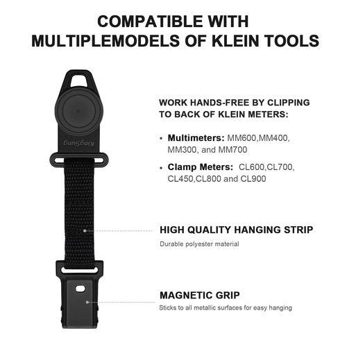 Magnetic Multimeter Hanger Strap Compatible with Klein Tool Meters MM400,MM300, CL600, CL700, CL800, CL900,MM600, MM700.