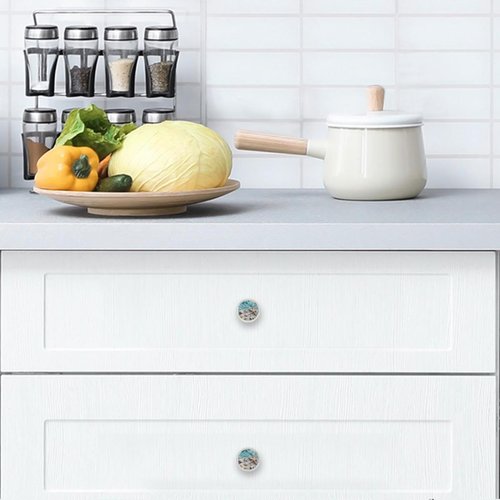 4 Pack White Cabinet Knobs, Beach Shell Starfish Drawer Handles for Cabinets, Dresser, Cupboard, Bathroom, Bedroom, Kitchen Hardware Closet Door Knob