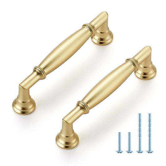 HOME EDIT 10 Pack 3 Inch Brushed Gold Cabinet Handles Solid Zinc Alloy Pulls for Kitchen, Dresser, Closet & Bathroom Cabinets Hardware