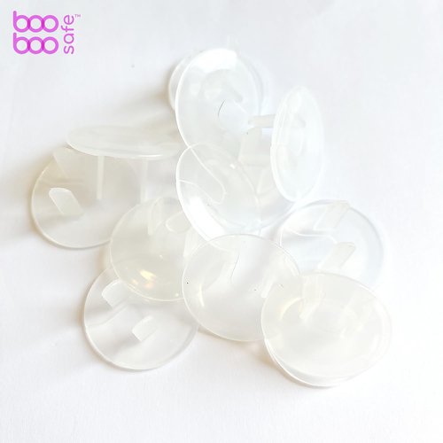 Boo Boo Safe Baby Proof Outlet Covers - 50 Pack Transparent Socket Covers for Outlets - Easy Install Outlet Plug Covers - Child Safety Clear Outlet Covers - Durable & Steady Outlet Covers