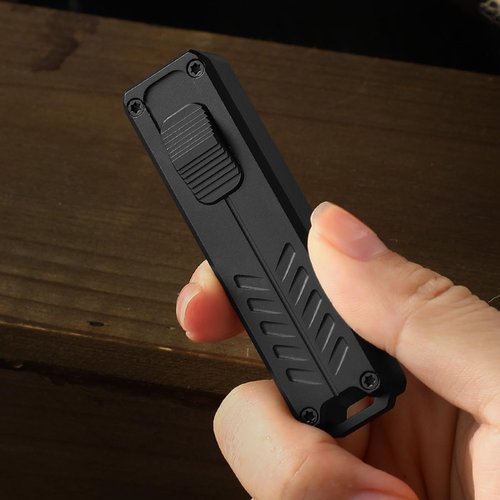 Caressolove Auto Retractable Utility Knife, Safety Black Automatic Box Cutter, Scalpel Pocket Knife, Push Button EDC Razor Knife with 10PCS #23 Blades