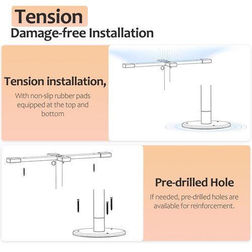 Floor-to-Ceiling Transfer Pole, 7-10 FT Adjustable, No-Drill Tension Mounted Design, Max 300 lbs Capacity, 360° Rotating Non-Slip Grip for Secure Assistance, Use in Bathrooms, Bedrooms & More