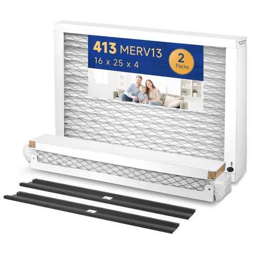 2400 413 Replacement Filter MERV 13 16x25x4 Compatible with Whole-House AirPurifier 2140 2400 and Space-Gard 2400 AirPurifier Pleated HVAC AC Furnace Air Filter Pack-2