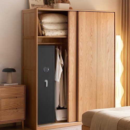 SHICHI 8-12 Gun Safes for Rifles and Pistols, Electronic Rifle Safes for Home, Shotgun Long Gun Cabinets, Large Gun Locker, Dual Alarm & Mute Mode Switching, Quick Access, No Assembly Required