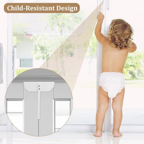 Bifold Door Lock- Metal Double Door Child Safety Locks Keep Toddler, Cats&Dogs Out of Pantry, Closets, Cabinets
