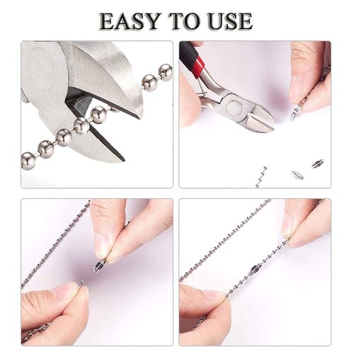 KINGOU 155pcs Stainless Steel Ball Chain Connector Clasps Fits for 1.6/2.0/2.4/3.2/4.0/4.8mm Beaded Ball Chain