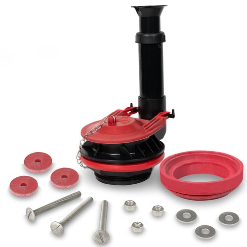 Korky Adjustable Large 3-Inch Toilet Flush Valve and Tank to Bowl Gasket Kit - Fits TOTO, Mansfield, American Standard, and Other Brands - Height Easily Adjusts for Easy Install - Made in USA - 5030