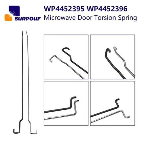 WP4452395 WP4452396 Microwave Door Torsion Spring 4452395 4452396 (Left and Right, Stainless Models) for Kitchen Aid Whirlpool