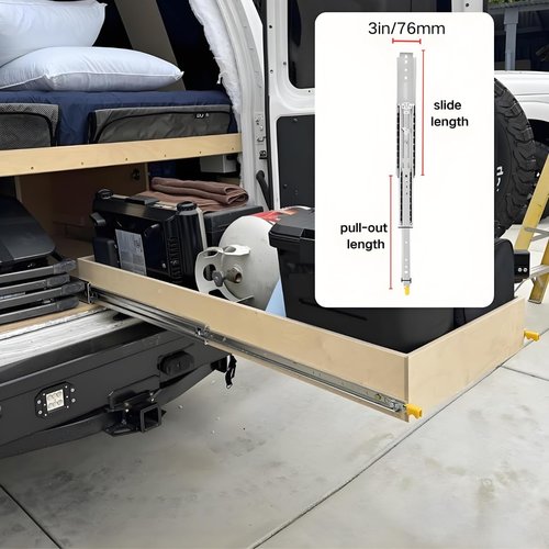 500Lb Load Capacity Heavy Duty Drawer Slides with Screws 18in 24in 30in 40in 54in 72in 76in 80in Full Extension Ball Bearing Side Mount 3-Fold Industrial Rails Locking Rail 1 Pair(80in)