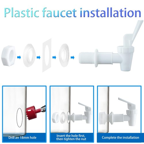 Hgzaccompany Replacement Cooler Faucet Water Bottle Jug,Water Dispenser Tap Set,BPA-Free Plastic Spigot Spout Water Beverage Lever Pour Dispenser Valve,Water Crock Tap (2 White)