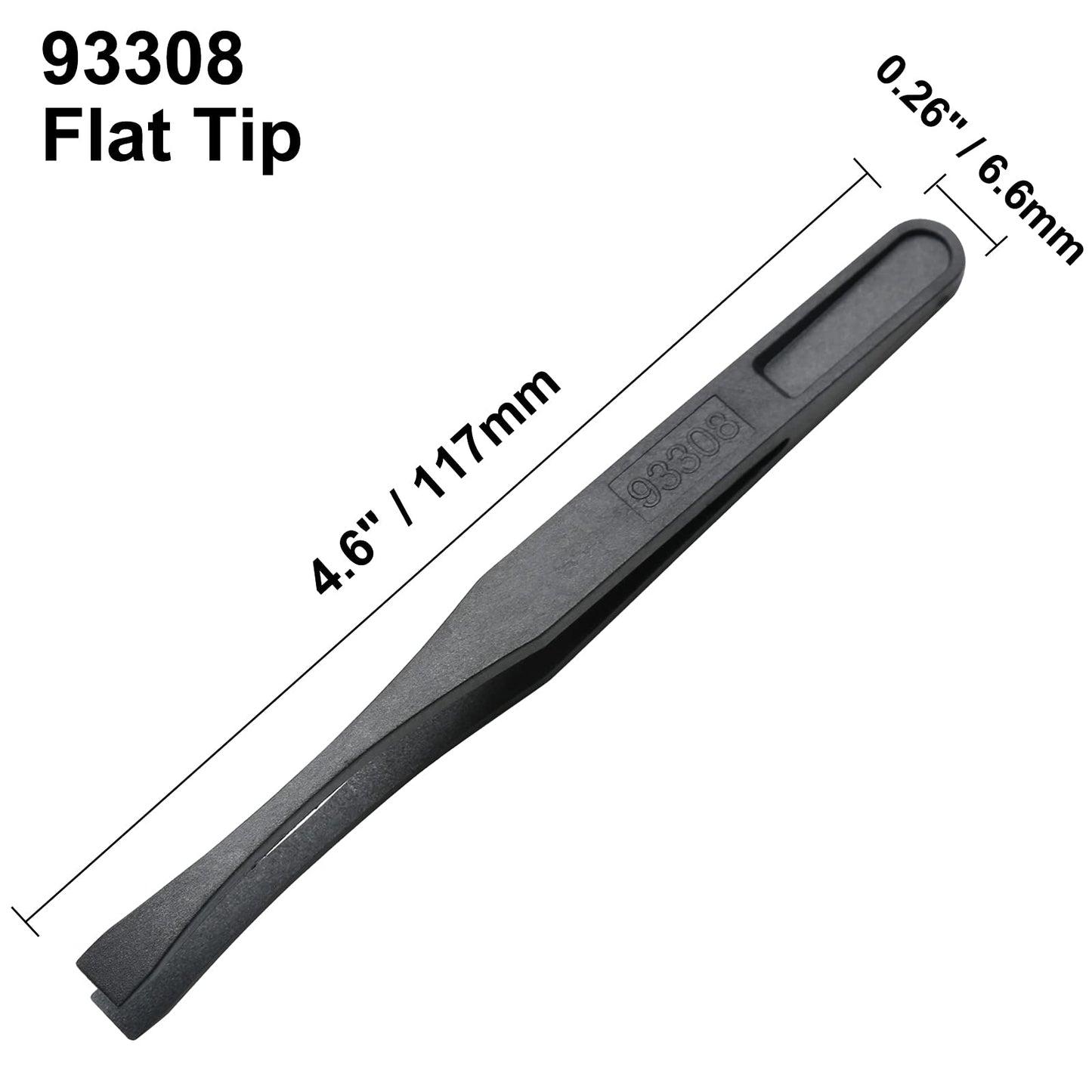 Qjaiune 10Pcs Flat Tip Plastic Tweezers, Anti-Static & Anti-Magnetic Tweezers, Precision Tweezers Set for Crafts Electronics, DIY, Repair Tool (4.6 Inch, Black, 93308)