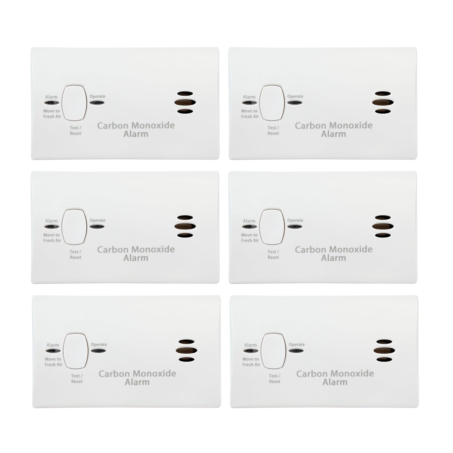 Kidde Carbon Monoxide Detector, AA Battery Powered, Portable for Travel or Home, 85 dB Alarm, LED Status Indicators, 3rd Edition, 6 Pack