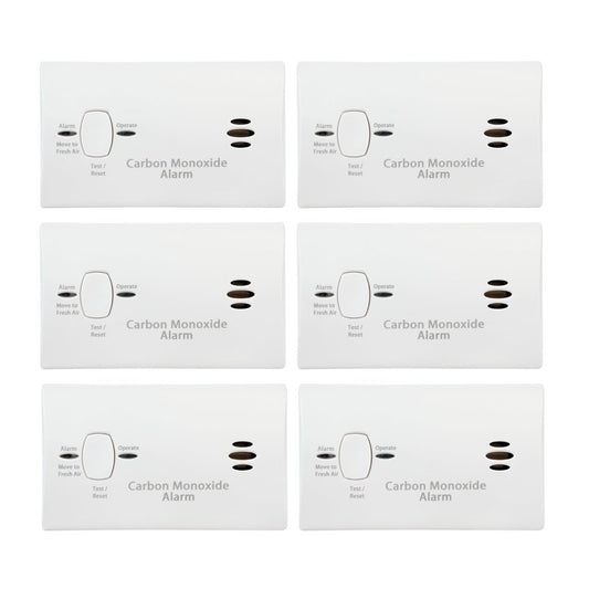 Kidde Carbon Monoxide Detector, AA Battery Powered, Portable for Travel or Home, 85 dB Alarm, LED Status Indicators, 3rd Edition, 6 Pack