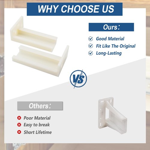 R 7265 Drawer Track Back Plate, 3/8 in. x 1 in., Plastic, Left and Right, Beige (2 Pair)