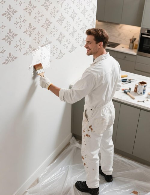 Velluppa Large Wall Stencils for Painting, Reusable Tile Stencils 12"x12" for Painting Floors, Patio (W3)