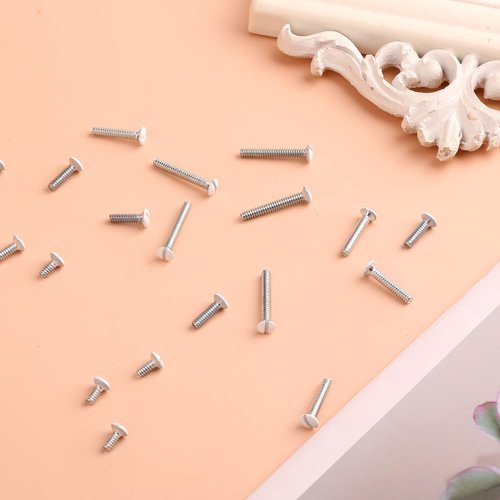 KINBOM 120pcs Wall Plate Screws, 4 Length Sizes 6-32 Thread Wall Panel Socket Screws Outlet Cover Screws Light Switch Cover Screw Replacement Electrical Screw for Wall Plate (White)