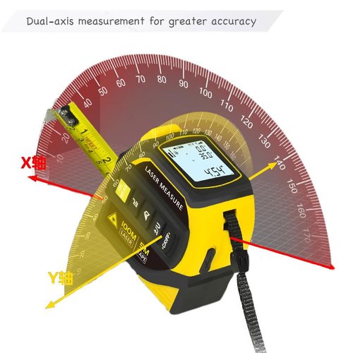 4-in-1 Laser Tape Measure, 328ft Digital Meter, Cross-Line Laser, Rechargeable, 3000 Uses/Charge, for DIY & Construction