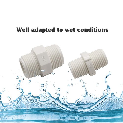 HayEastdor 12PCS 3/4 Inch PVC Pipe Fitting Hex Nipple G3/4 Male X G3/4 Male Coupling Adaptor of Thread Plumbing PIPE Connection HE023-3/4