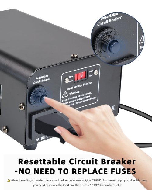 LVYUAN Voltage Transformer Converter 500 Watt Step Up/Down Convert from 110-120 Volt to 220-240 Volt and from 220-240 Volt to 110-120 Volt with US Outlet, Universal Outlet, Circuit Breaker