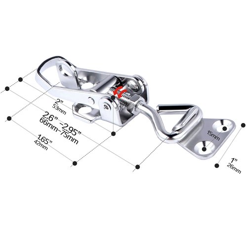 2Pcs 316 Stainless Steel Toggle Latch Clamp Marine Cabinet Boxes Lever Handle Toggle Catch Latch Lock Clamp Hasp