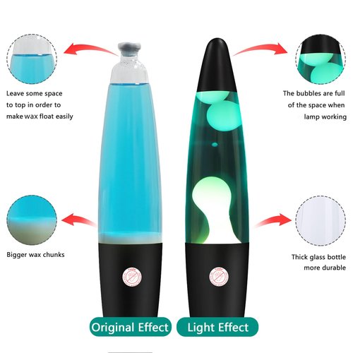 Vanful Magma Liquid Motion Lamp with Black Base for Adults Blue Lamps with White Wax for Kids Mood Lamps Perfect Presents for Christmas Thanksgiving Day NightLight with 25W Bulb