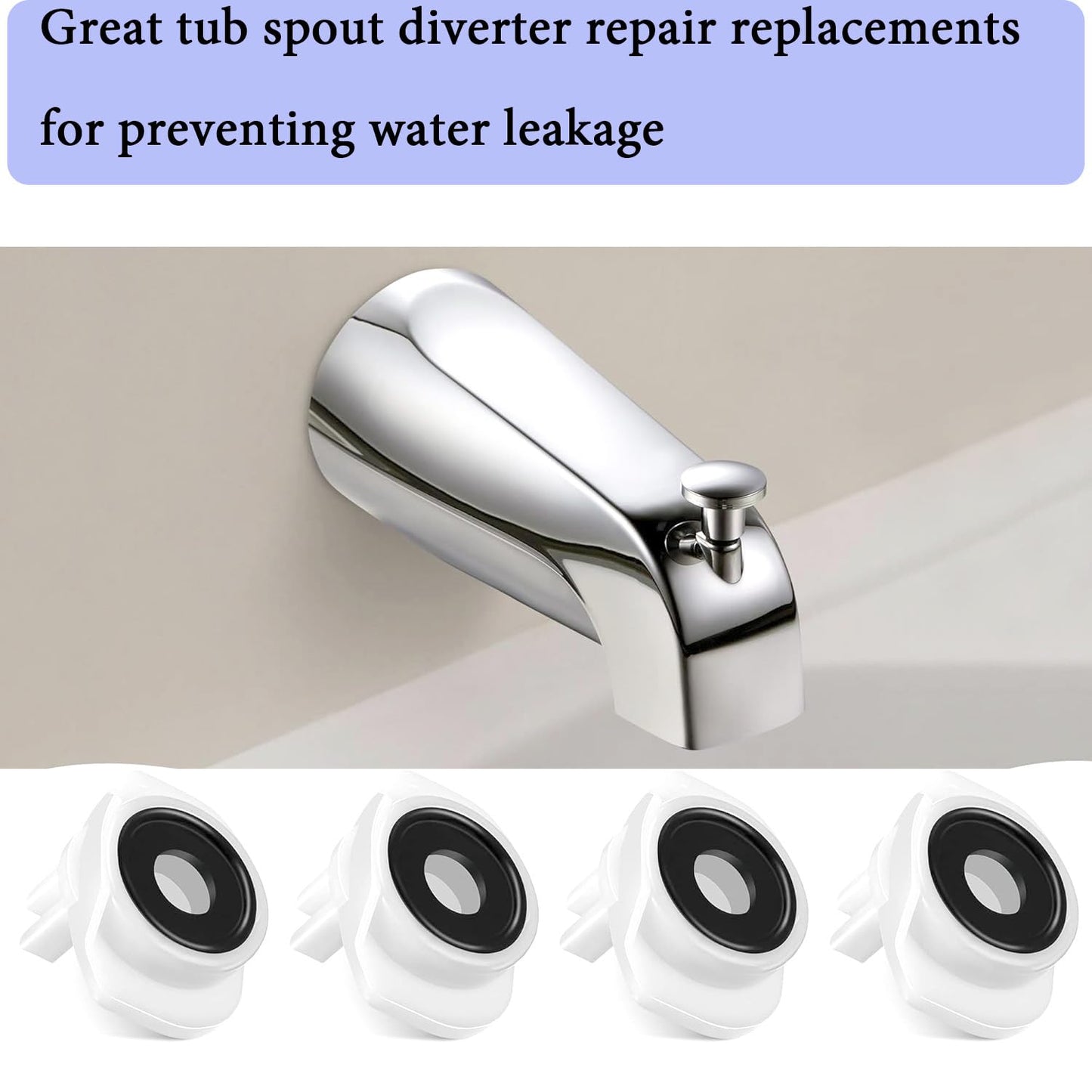 4 Sets Tub Spout Diverter Repair Kit, 101237 Cup Seal & Diverter Gate Compatible with Moen 3800 Tub Spout