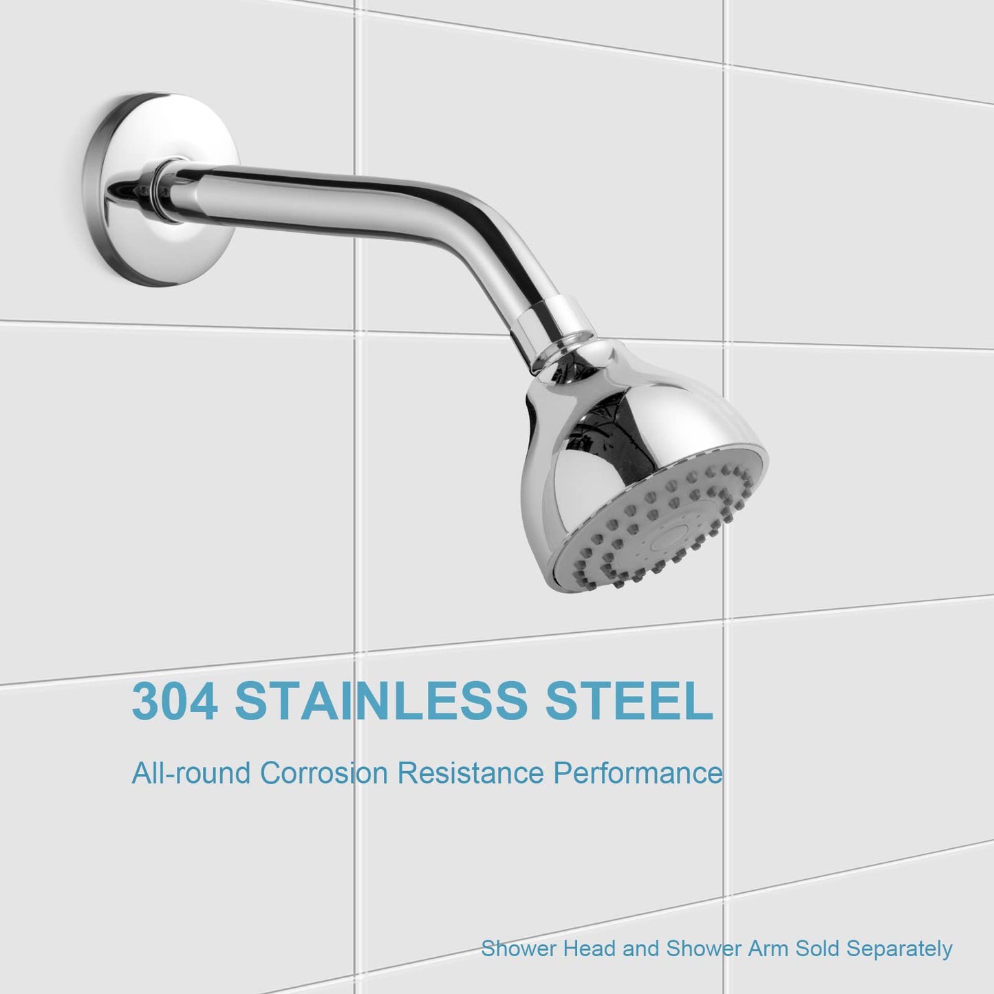 OFFO Shower Arm with Flange, 10 in Wall Mount Replacement Angle Shower Head Arm Wall-Mounted For Fixed Shower Head & Handheld Showerhead, Chrome