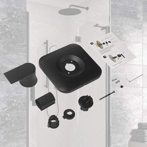 T2471BL Black Shower Handle Matte,Black Shower Trim Kit, Temp Trim Kit Fit Shower Valve Handle Replacement for T2471BL Shower Faucet Handle