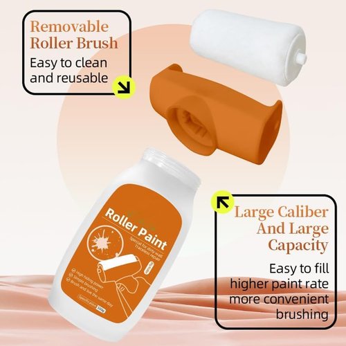 Turboroller Nexa, Turbo Roller White Paint for Interior Wall Repair, Nexa Turbo Roller,Water-Based Latex Wall Paint,Perfect for Quick Touch-Ups & Durable Protection Against Damage (Pearl White)