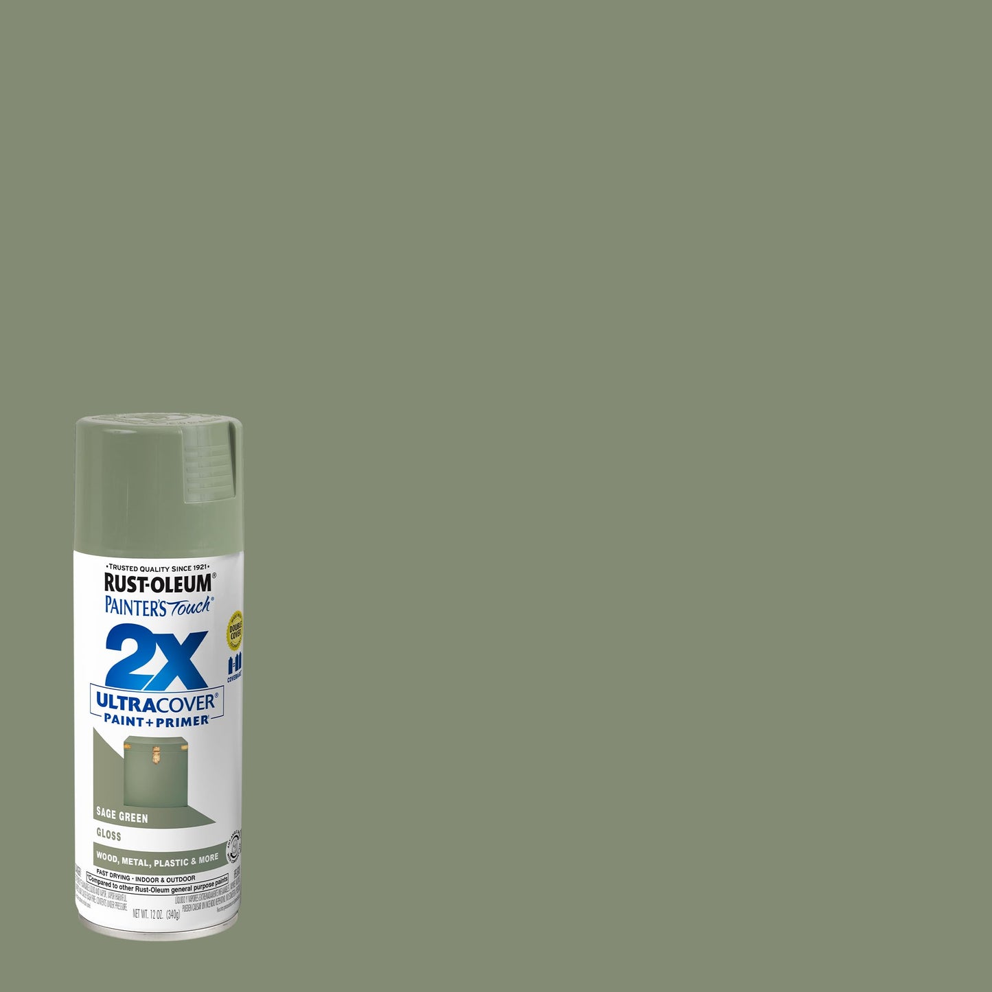 Rust-Oleum 249094 Painter's Touch 2X Ultra Cover Spray Paint, 12 oz, Gloss Sage Green (Pack of 4)