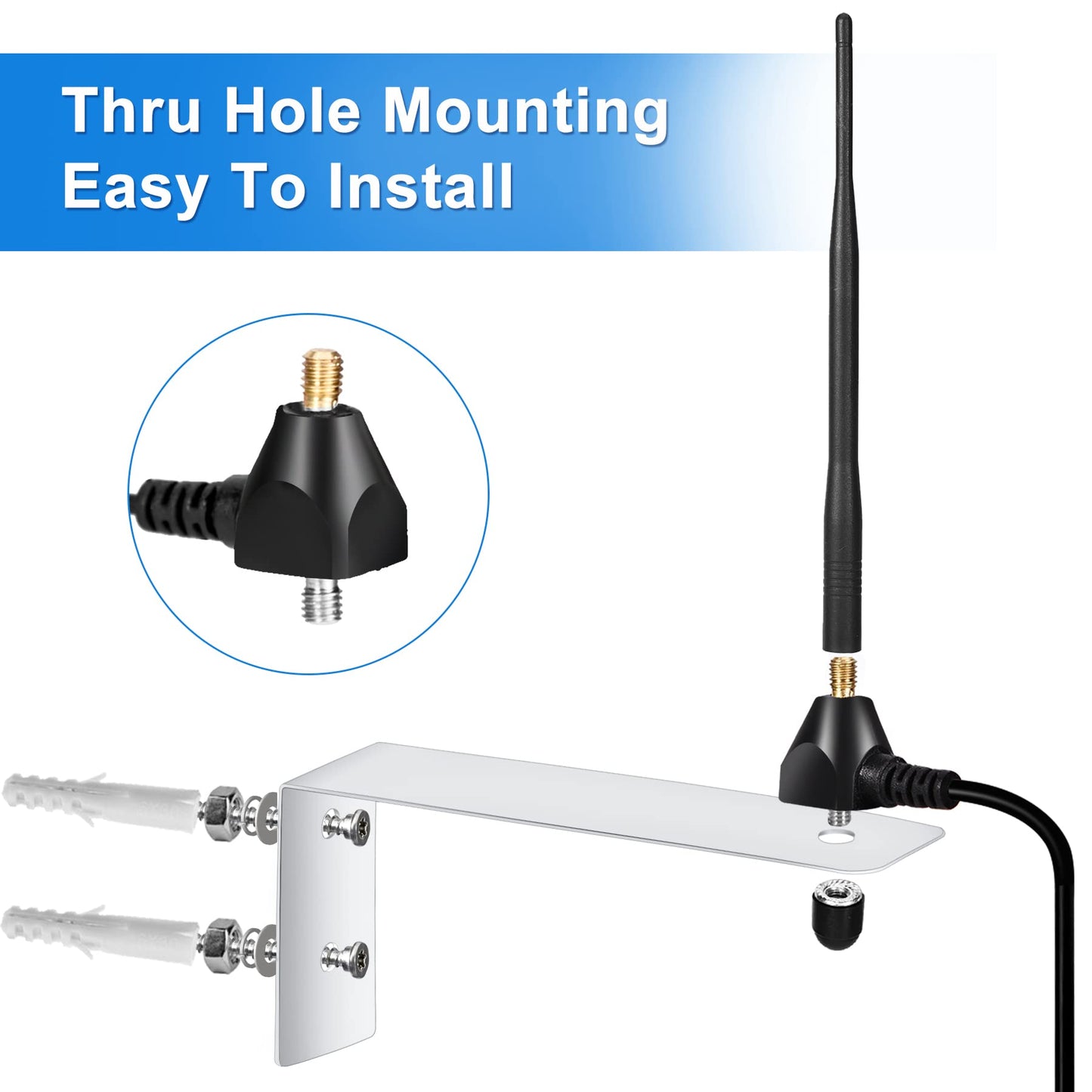 Nelawya Smart Gate Door Opener Antenna 433.92 MHz Long Range Receiver 10 feet Low Loss Cable Antenna Compatible with All Series Lifemaster GTO Mighty Mule Gate Opener