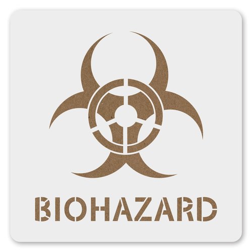 MAGJUCHE Biohazard Symbol Stencil 12 Inches, Reusable Biohazard Warning Stencil for Painting DIY Crafts Decor