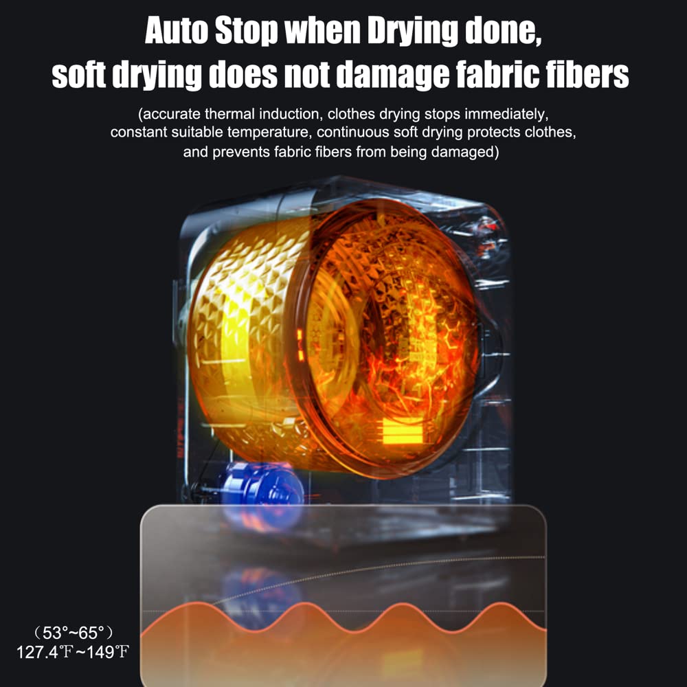 ROVSUN 13.2LBS Electric Compact Clothes Dryer, 3.22 Cu.Ft Portable Front Load Tumble Laundry Dryer w/Stainless Steel Tub, Easy Button Control, Ideal for Home, Apartment, Dorm, RVs, White