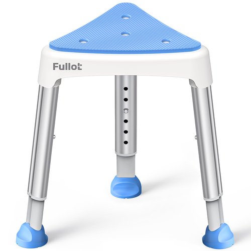 Space-Saving Triangular Shower Chair for Inside Shower with EVA Pad, 400 lbs Adjustable Shower Chair for Elderly and Disabled, Non-Slip Shower Seat, Bath Chair for Tub, Tool-Free, FSA/HSA Eligible