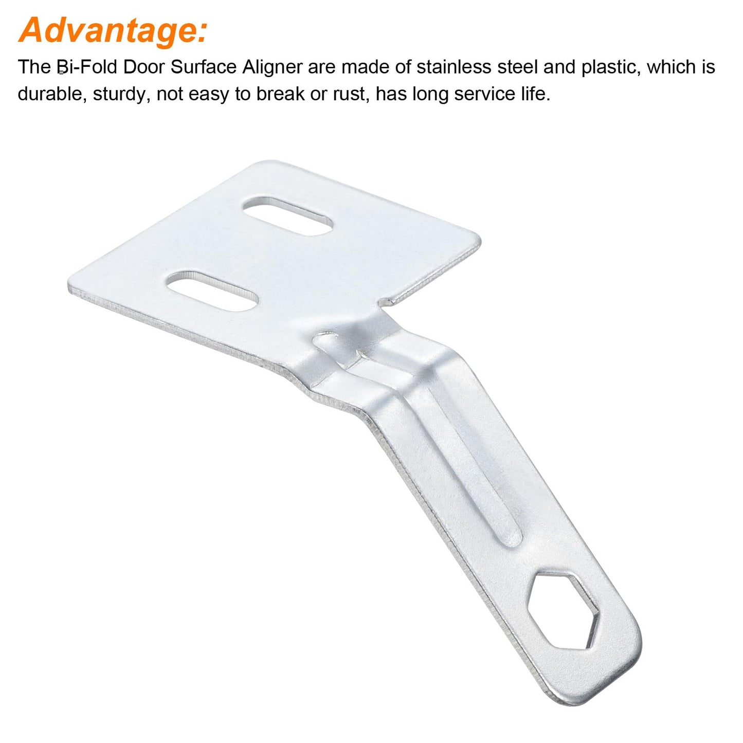 uxcell Bifold Door Hardware, 4-Pack Bi-Fold Door Surface Aligner, Bifold Closet Door Hardware Repair Part Kit for Sliding Wardrobe Doors Folding Door, Silver