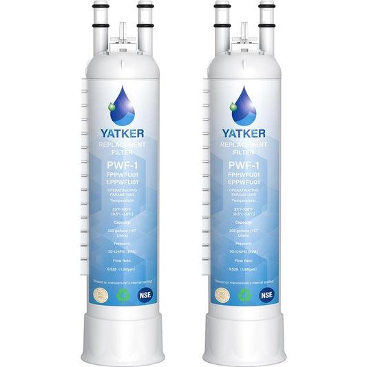 Yatker FPPWFU01 Water Filter Replacement for, Compatible with Frigidaire FPPWFU01 Water Filter, EPPWFU01 PureAdvantage PurePour PWF-1 (2 Pack)