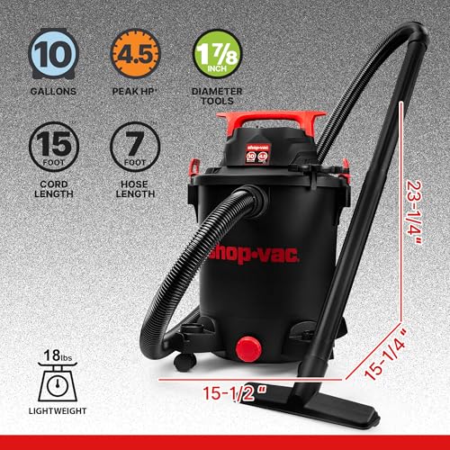 Shop-Vac 10-Gallon Wet Dry Vacuum Cleaner with 4.5 Peak HP & Blower