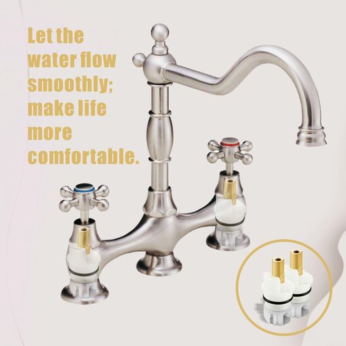 Yritma RP25513 Faucet Stem Assembly Compatible with Delta Two Handle Faucet Repair Kit, With RP4993 Rubber Seat and Spring, Replacement Faucet Repair Kit for Delta Bathroom Kitchen Faucet, 2 PACK