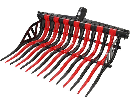 Wave Fork by VERSZA Farm & Ranch| Manure Fork Replacement Head| Durable TINES That Don't Break ! (Color RED Black)