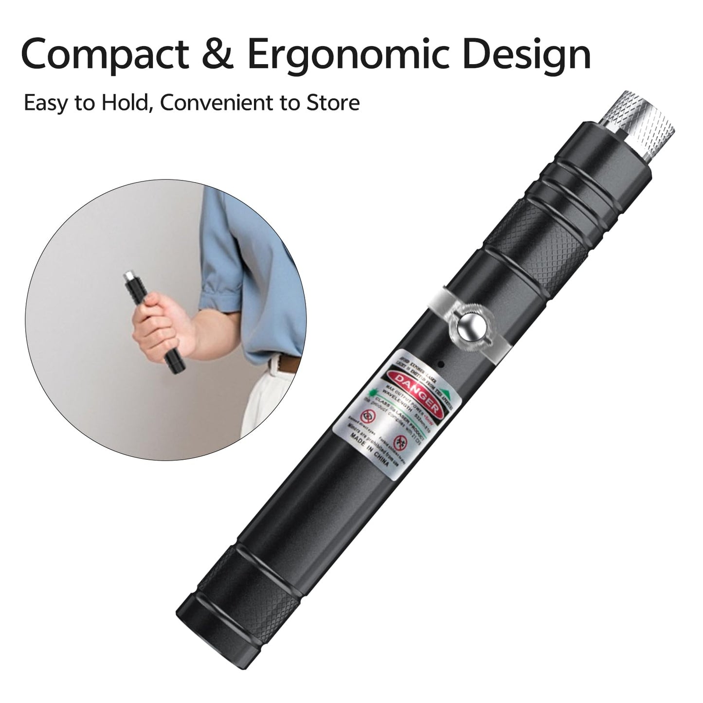 [Professional] Rechargeable Green Line Light Flashlight Long Distance Range for TV/LED/LCD Screens Tactical Flashlights Presentation Office/Classroom/Outdoors/Astronomic/Construction [201] (1)