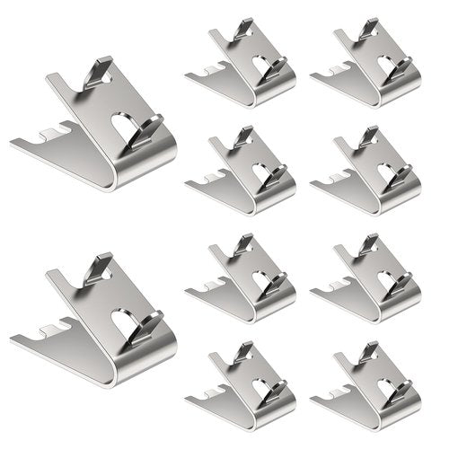 Refrigerator Shelf Clips, HOSRNOVO 10PCS Heavy Duty Stainless Steel 920158 Freezer Shelf Clips for Cooler Shelf Support (Sliver)